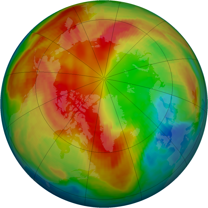Arctic ozone map for 18 February 1998